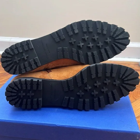 NEW Stuart Weitzman Women’s RILEY Suede Side Zip Booties in Cognac, Size US 7.5 - Picture 6 of 6